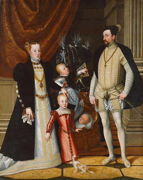 Giuseppe Arcimboldo Holy Roman Emperor Maximilian II. of Austria and his wife Infanta Maria of Spain with their children